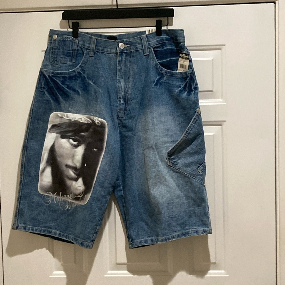 Makaveli Tupac vintage jean shorts